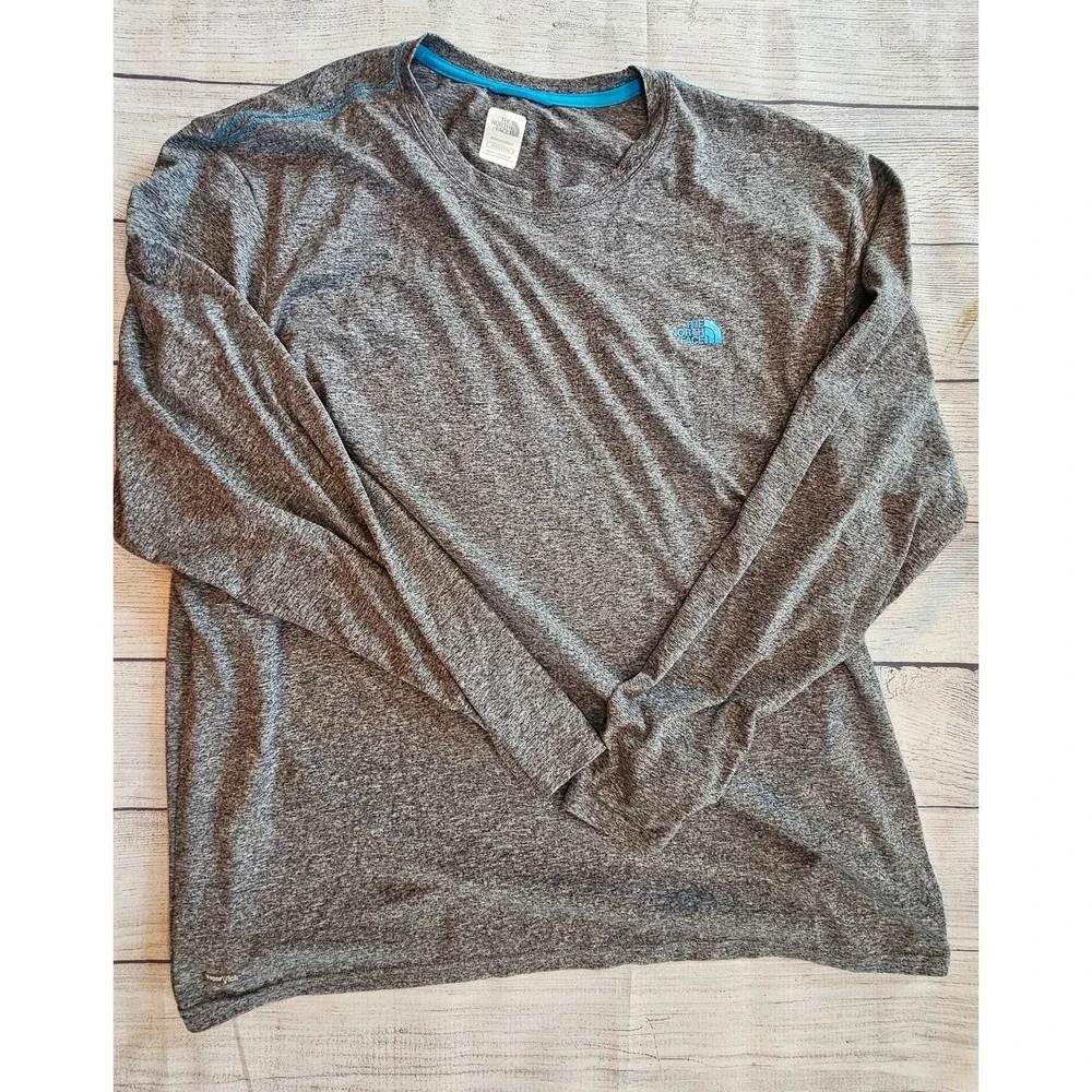 The North Face Shirt Mens XXXL Gray Long Sleeve VaporWick Athletic Active